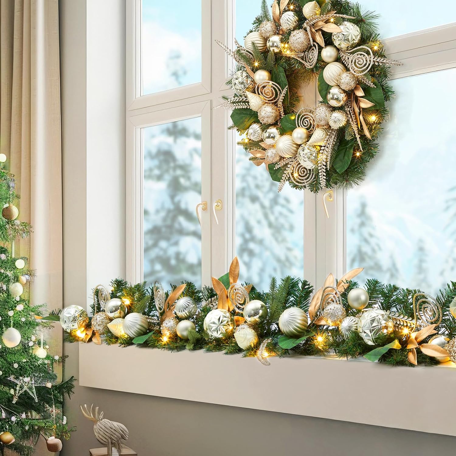 Garvee 24 Inch Christmas Wreat - Led Fairy String Lights recension och pris