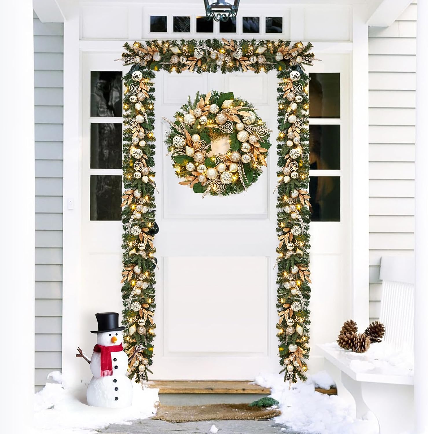 Garvee 24 Inch Christmas Wreat - Led Fairy String Lights recension och pris