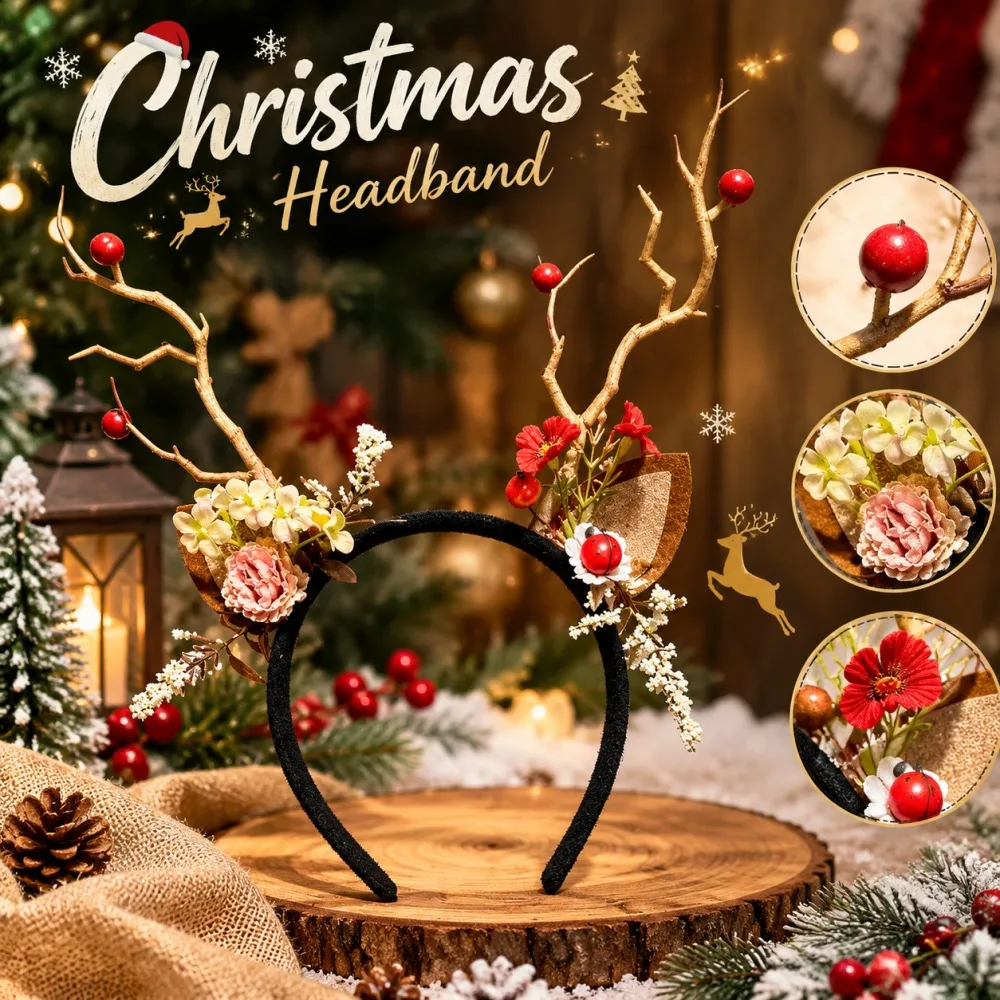 Christmas Reindeer Antler Head - Reindeer Antlers Headband recension och pris