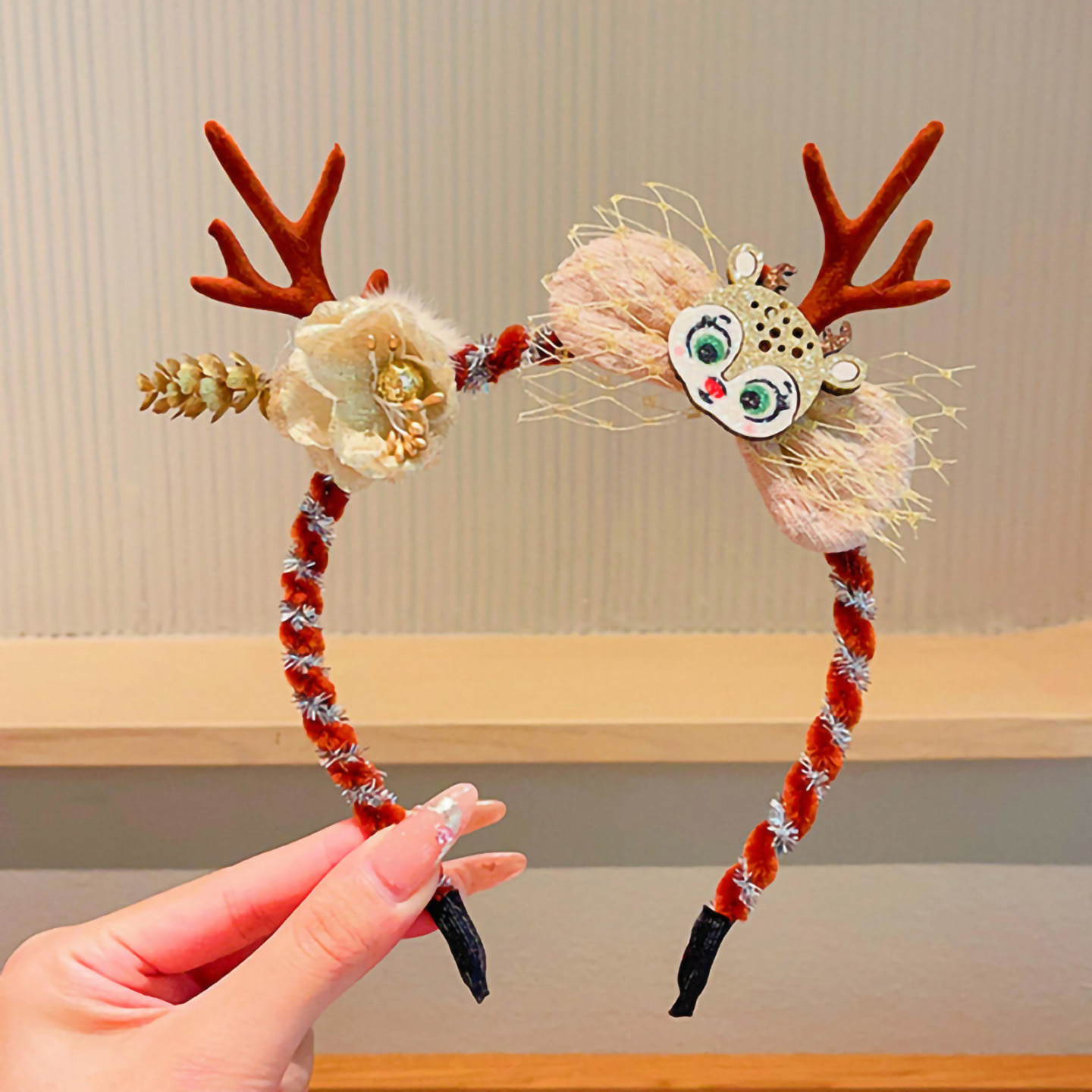 Christmas Plush Headband Cute  - Reindeer Antlers Headband recension och pris