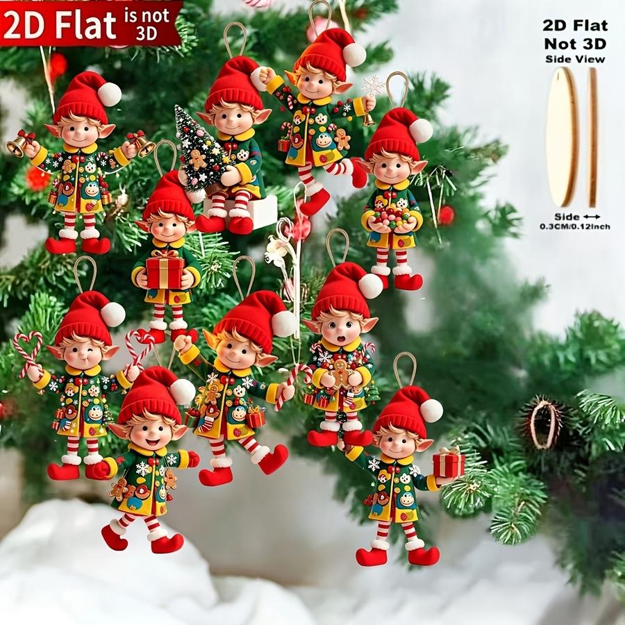 1/5/10/20/50/100pcs 2D Flat, 1 - Christmas Tree Artificial recension och pris