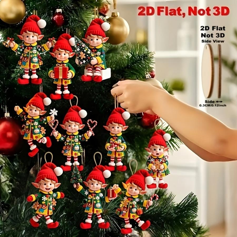 1/5/10/20/50/100pcs 2D Flat, 1 - Christmas Tree Artificial recension och pris