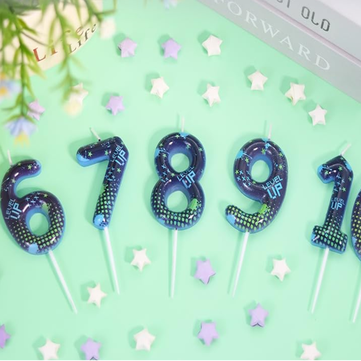 Blue Game Boy 0-9 Birthday Can - Holiday Candle Set recension och pris