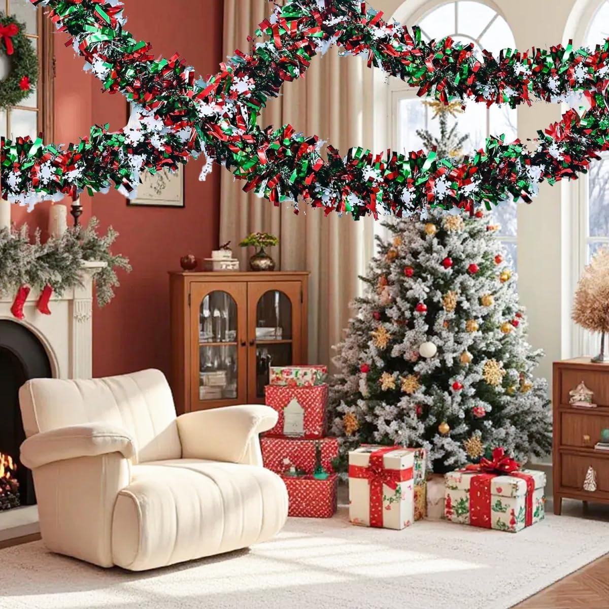 2M Christmas Tinsel Garland Re - Tinsel Garland Decoration recension och pris