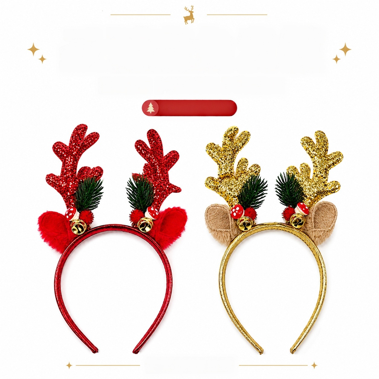 Christmas Reindeer Bell Sequin - Reindeer Antlers Headband recension och pris