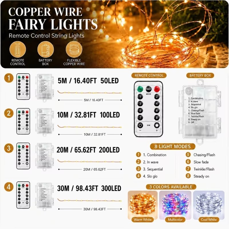 10M Remote Control Waterproof  - Led Fairy String Lights recension och pris