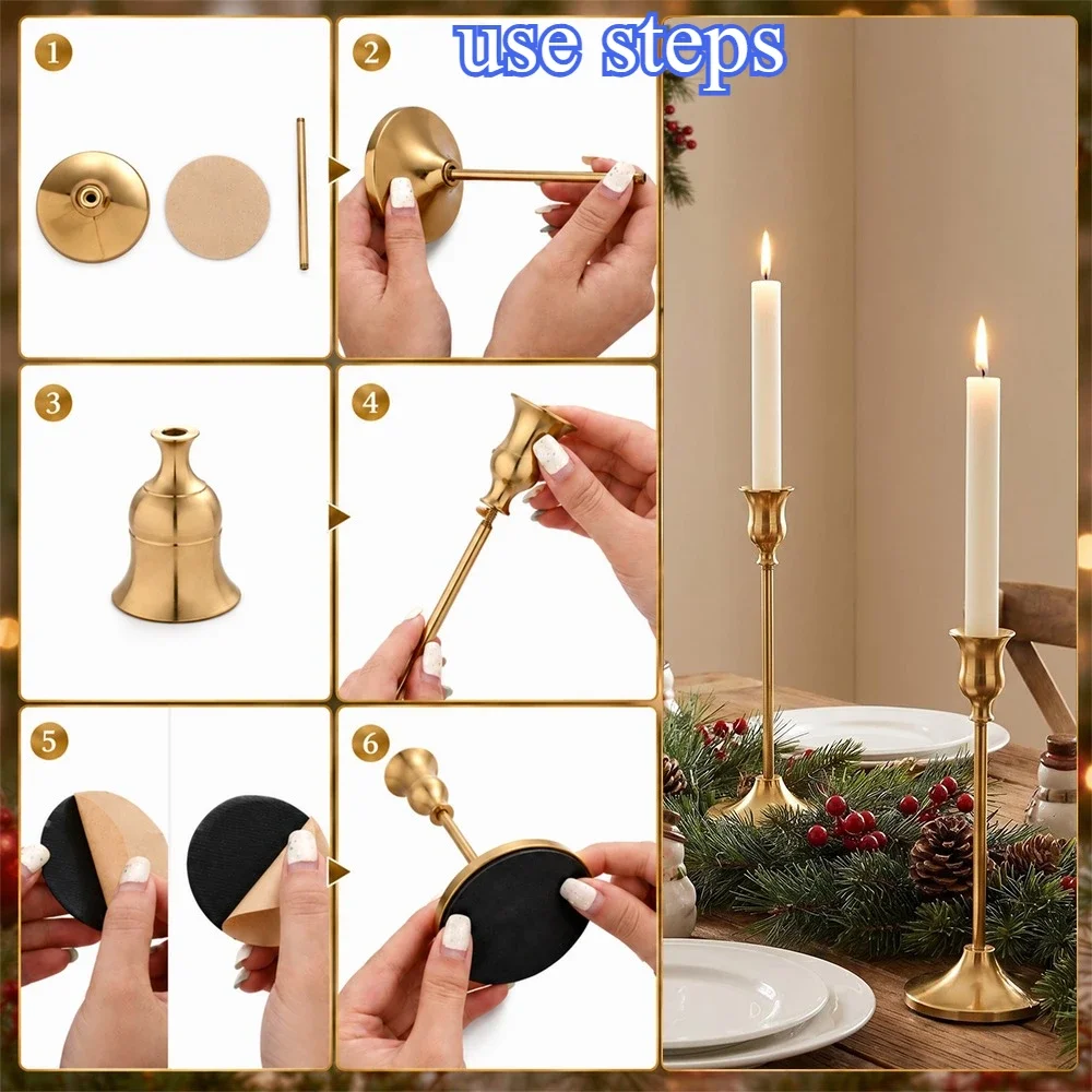 6 Sets Candle Holders Vintage  - Holiday Candle Set recension och pris