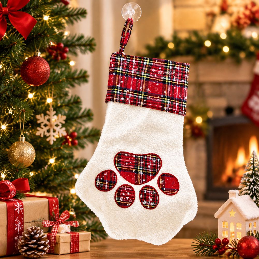 Xmas Gifts Paw Print Christmas - Christmas Stocking Hanging recension och pris