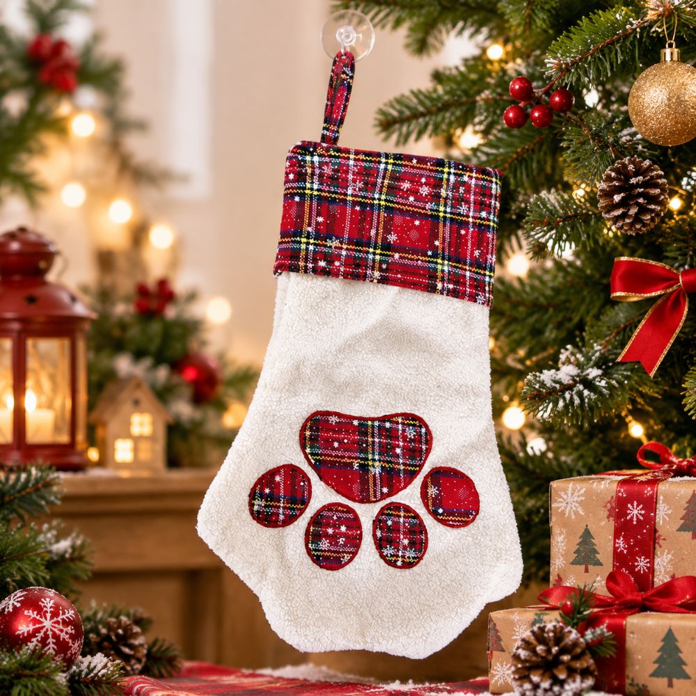 Xmas Gifts Paw Print Christmas - Christmas Stocking Hanging recension och pris