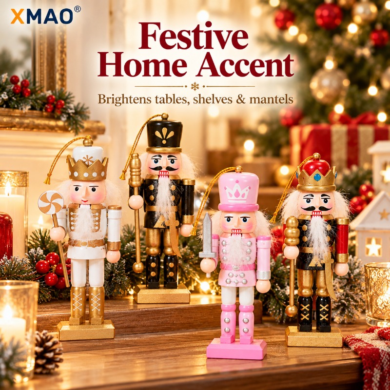 13CM Glitter Wooden Nutcracker - Nutcracker Figurine recension och pris