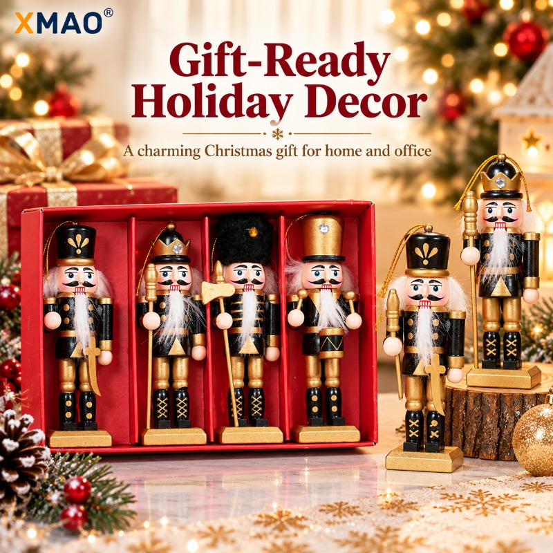 13CM Glitter Wooden Nutcracker - Nutcracker Figurine recension och pris
