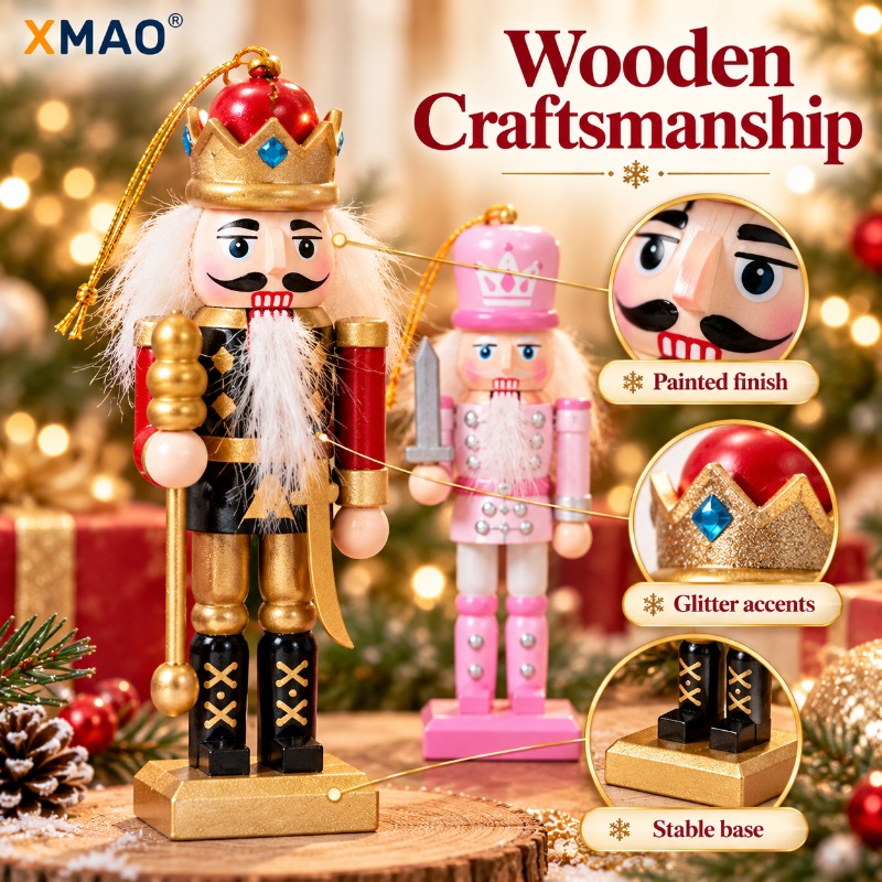 13CM Glitter Wooden Nutcracker - Nutcracker Figurine recension och pris